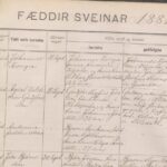 Jóhannes Vilborgarson (efsta lína) fæddur 1881. Foreldrarnir búa í Nýjabæ (ásamt guðföður drengsins).