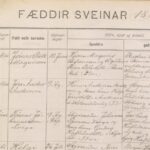 Tómas langafi Eyglóar fæddur 1885 (þriðja lína). Foreldrarnir búa í Nýjabæ.